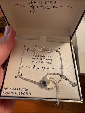 Silver cross bracelet